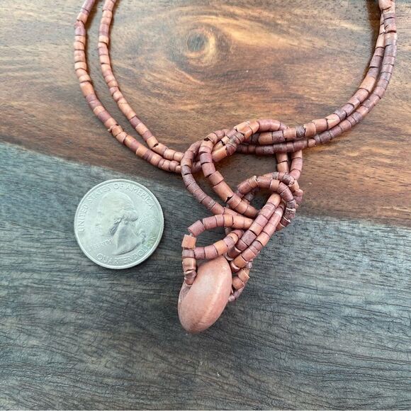 Brown Beaded Necklace Small Beads Bohemian - Picture 6 of 6